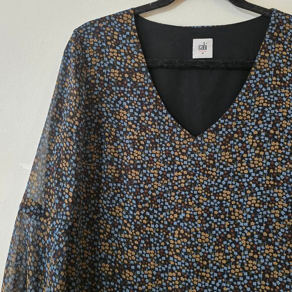 CAbi Poise Dress 3648 Flowers Floral Bell Sleeve Size M Medium - Picture 2 of 13